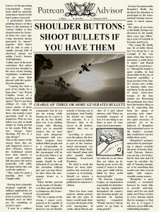 A tutorial from the game, John Brindle gave me some excellent advice on newspaper formatting
